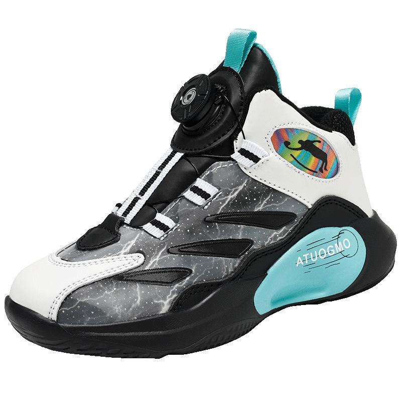 Winter New Children's Cotton Shoes Velvet Shoes Leather Sports Shoes Basketball Shoes Running Shoes Comfortable and Versatile