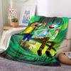1pc Rick and Morty Blanket Lightweight Flannel Throw For Sofa, Bed, Travel, Livingroom, Office, Couch, Chair, And Bed