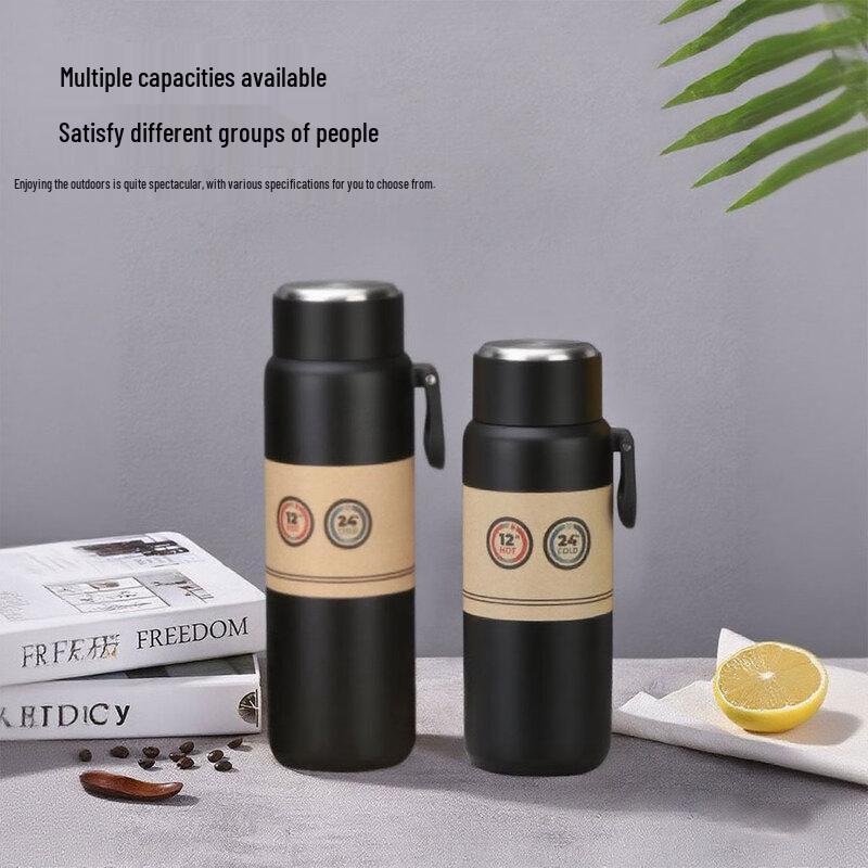 HPMILY 800ml Insulated Stainless Steel Water Bottle with Tea Filter