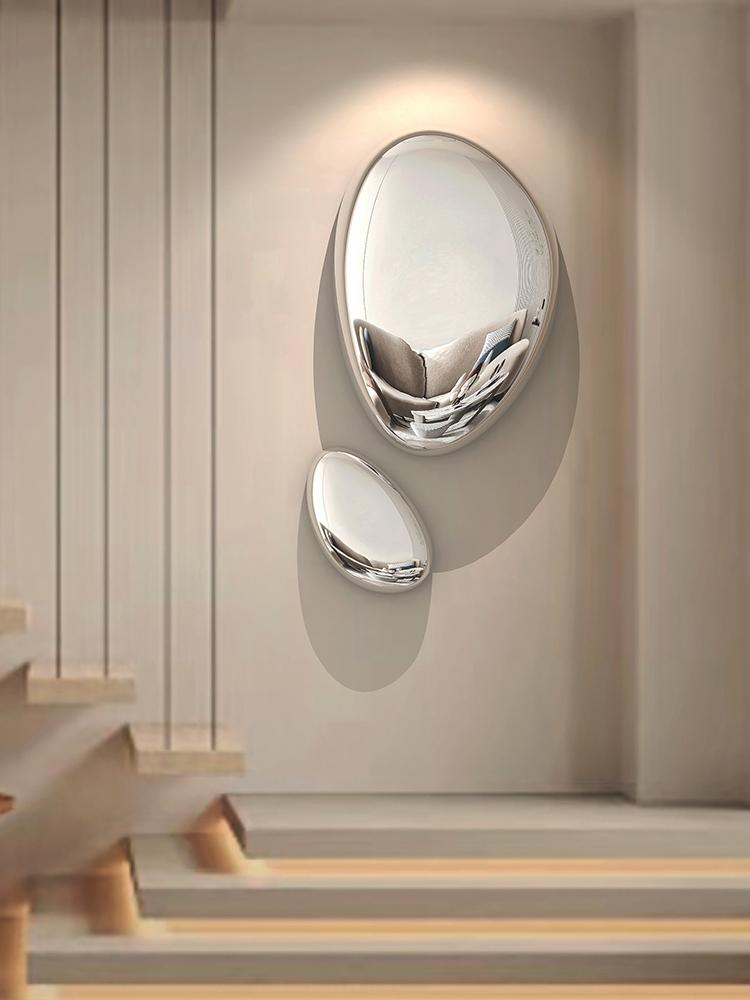 Wall Decor Imitation Stainless Steel Goose Egg Stone Wall Decoratio Creative Water Droplet Wall Decor Pendant Home Hotel Hanging