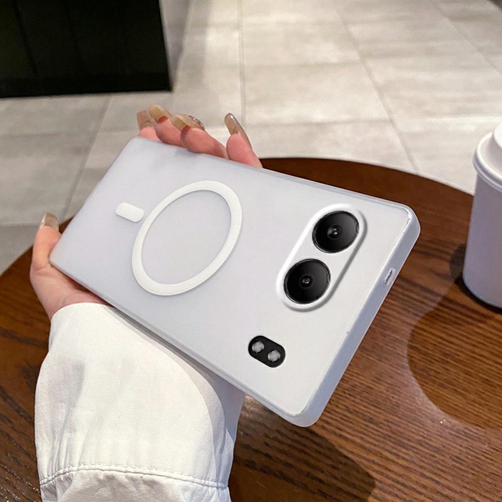 For OnePlus Nord 4 Magnetic Case Compatible with MagSafe Frosted PC Phone Cover with Camera Lens Protector