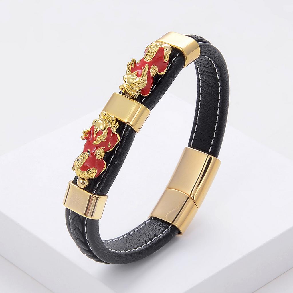 2026 Pibi Armband Retro Geflochtenes Lederseil Armband Magnetverschluss Armband Herrenschmuck