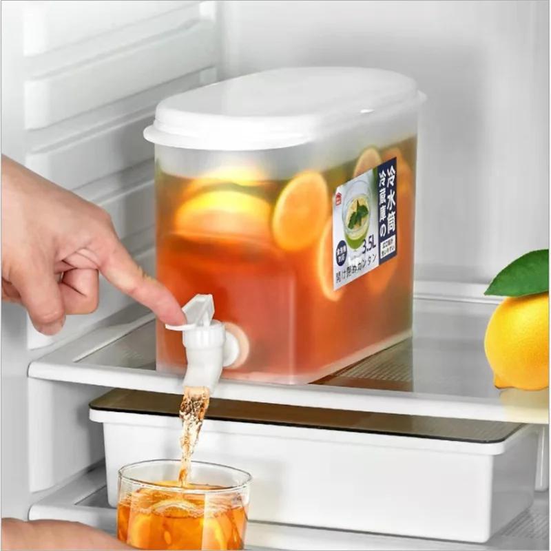 Large Capacity Cold Kettle 3.5L Juice Jug Cold Kettle with Faucet In Refrigerator Ice Drink Dispenser Fridge and Faucet