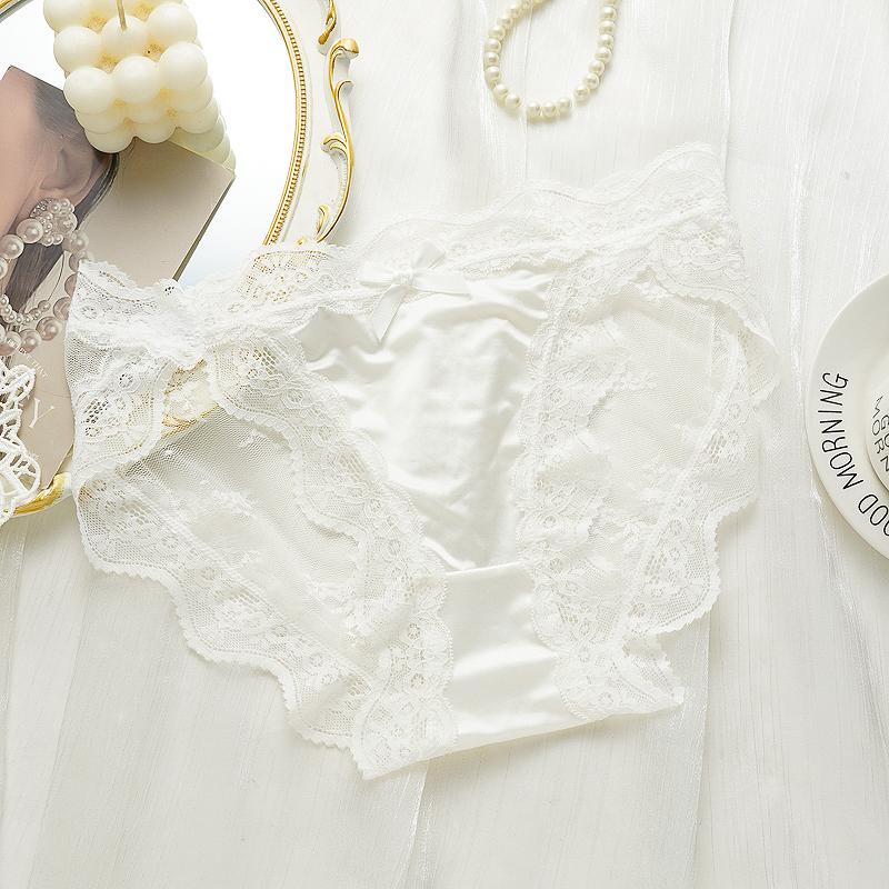 Lenjerie de corp pentru femei, confortabilă, respirabilă, chiloți pentru damă, lenjerie intimă cu dantelă franțuzească, întrepicior din bumbac pur, chiloți tanga sexy din satin