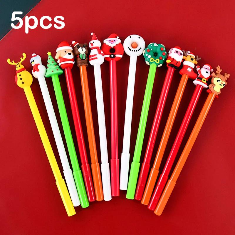5/10/20 Stücke Weihnachtsstifte Cartoon Gel Tinte Roller Ball Pen Neujahr Kinder Geschenk Geburtstagsparty Favors Schule Schreibwaren Studentenpreis
