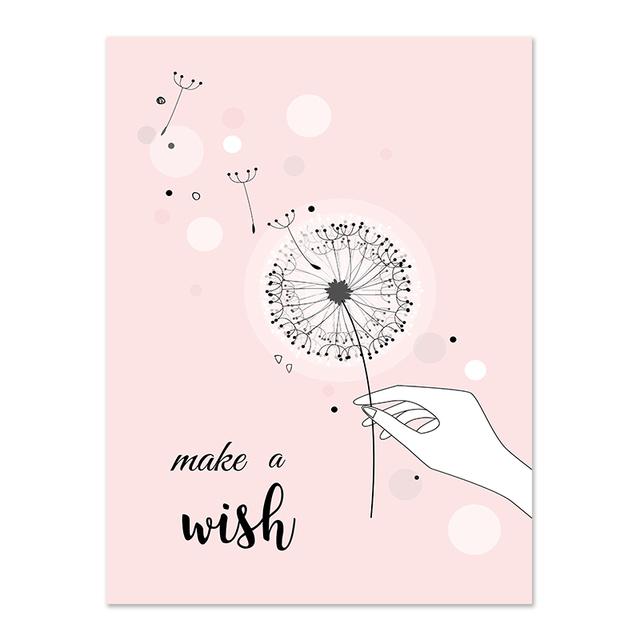 Pink Baby Girl Room Decor Nordic Kids Poster For Children Nursery Wall Art Cartoon Kite Pictures Posters Prints Canvas Painting