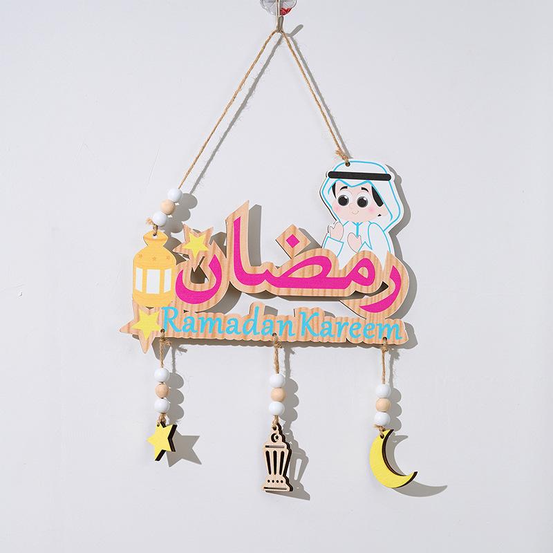 

Деревянные буквы Ид Мубарак Орнамент Лунный замок Звезды Дверной подвесной кулон Ид аль Адха Подарки Рамадан Украшения для дома