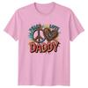 Peace Love Daddy Leopard Heart Fathers Day Graphic TShirt