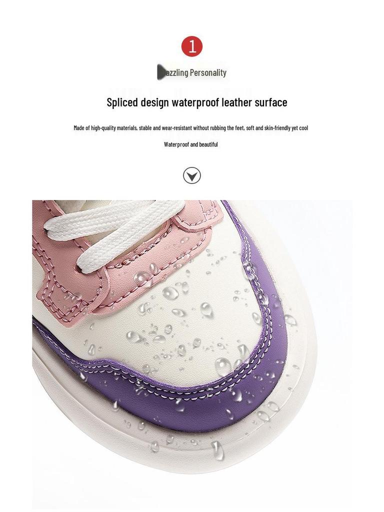 Pantofi sport din piele pentru fete Bobdog, Toamnă/Iarnă 2025, Pantofi de alergare antiderapanți pentru copii de școală primară