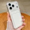 Card Slot Pocket Phone Case For iPhone 17 Pro 16 15 14 13 11 12 Pro Max 17 Air Shockproof Transparent Silicone Soft TPU Cover