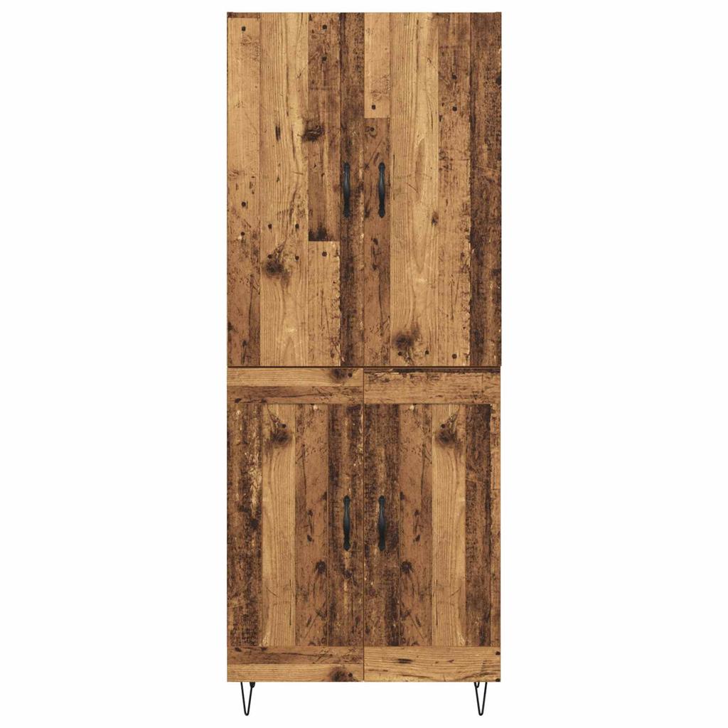 Highboard 2 pcs Reclaimed Wood Wood Based Material