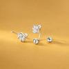 Elegant U-Shaped Zirconia Swan Stud Earrings - Versatile No-Piercing Jewelry for Women