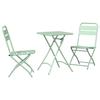 Bistro Set 3 Pcs Green Steel