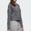 adidas Short Round Neck Pullover Sweatshirt Women Tops Dark-Grey GE1131