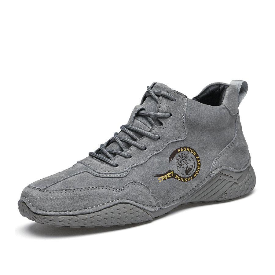 Leather Men's Shoes High-top Cotton Shoes Men's Casual Shoes Winter Velvet Thickened Shoes Martin Boots Men's