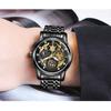 WWOOR Skeleton Watch Trendy Business Men's Watches Waterproof Fashion Quartz Men's Watches