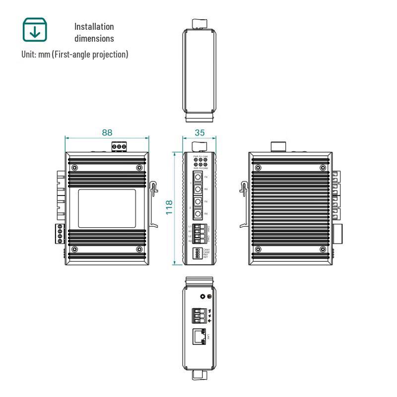 Maiwei Industrial CAN to Fiber Optic Converter