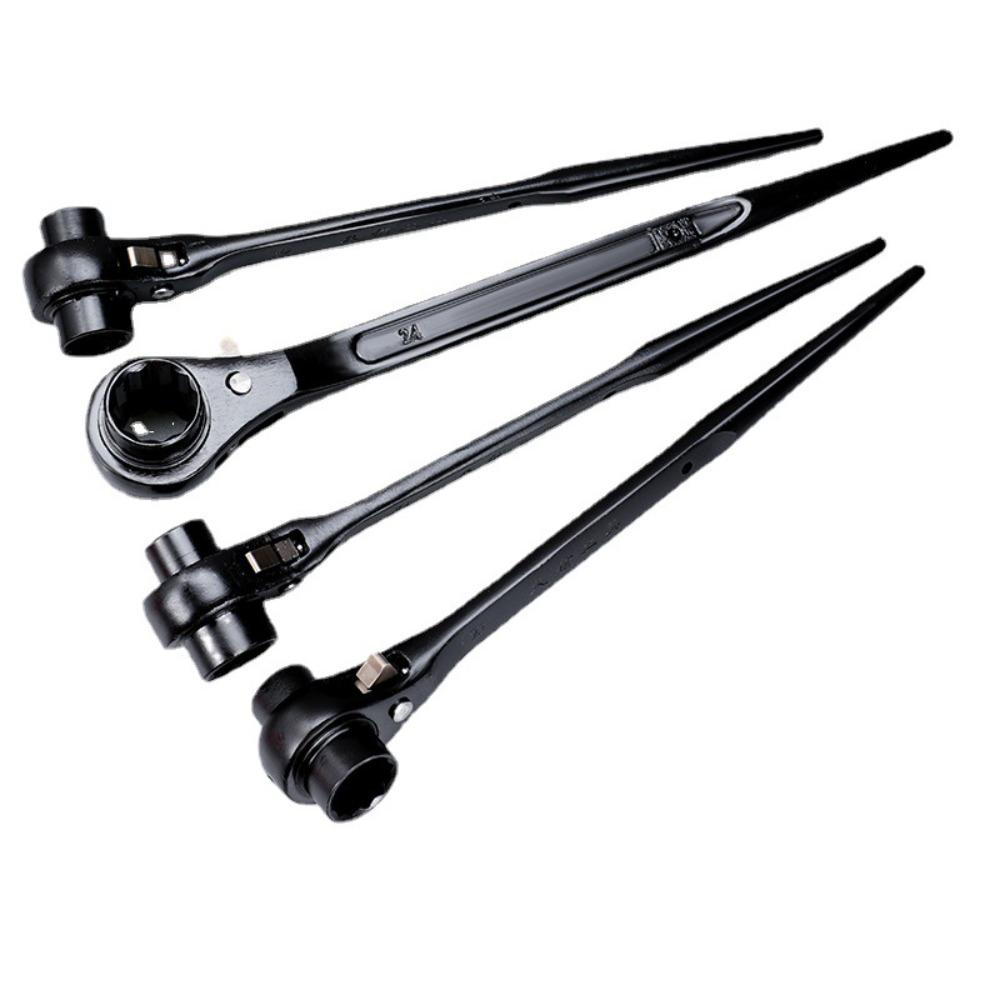 Useful Metal Ratchet Wrench Quick Release Bidirectional Socket Wrench Pointed Tail Double-Headed Ratchet Spanner Hand Tool Kit