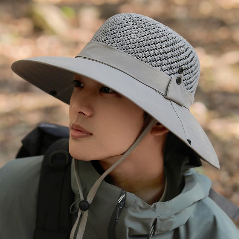 Outdoor Summer Fishermans Hat With Breathable Mesh Design And Letter Decoration