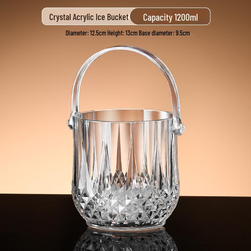 Acrylic Ice Bucket for Bars and Home - Small Beer Barrel Storage Container