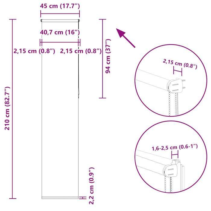 VidaXL Store Enrouleur Occultant Largeur Du Tissu 40,7 Cm Polyester, Store De Jour Et De Nuit, Store De Cuisine, Store 4011559