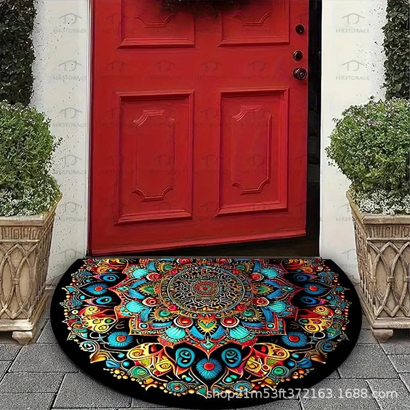 American Persian Style Semi-Circular Welcome Mat for Entrance
