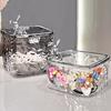 Transparent Storage Box Desktop Organizer With Press Type Lid Dressing