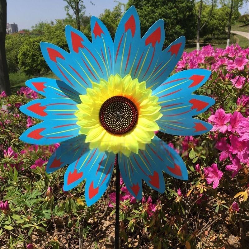 

1 шт. Подсолнух Ветряная мельница Уличная Вечеринка Сад Двор Декор Вращающийся Подсолнух Ветряк Колышек Стоящий Газон Цветок Вертушка