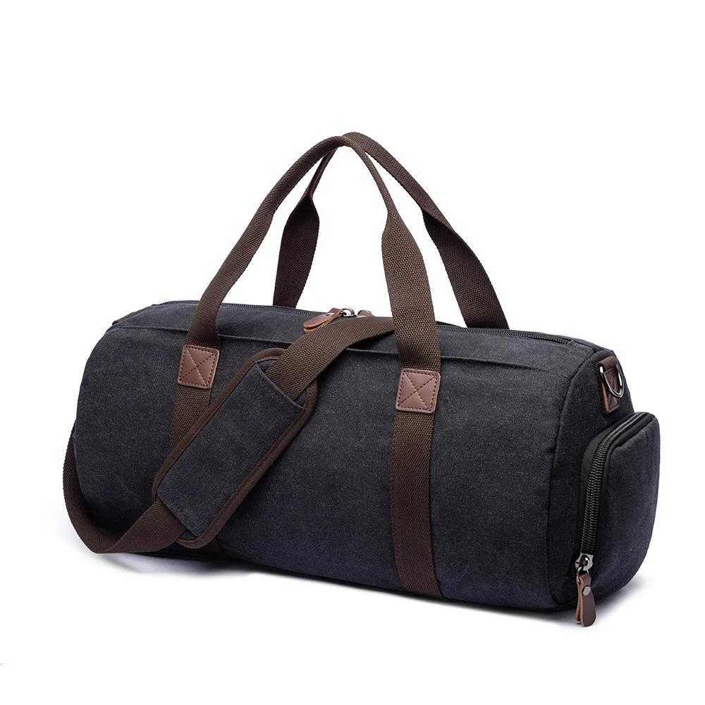 Outdoor Travel Tote Bag with Shoe Compartment, Able Canvas Crossbody Backpack for Men and Women Carry On Luggage