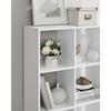 VASAGLE Scandinavian Style Bookcase 10 Compartments Standing Shelf Storage Rack for Living Room Office Bedroom Study Room Divider White