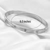 Stylish Zirconia Open Cuff Bracelet - 4MM/6MM Stainless Steel Couple Design