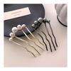 2pcs Hair Pins Set, U-Shaped Hair Accessories for Women, Elegant Pearl Hair Sticks for Updos, Bridal Wedding Party Hair Jewelry, Gold & Black, 9cm x