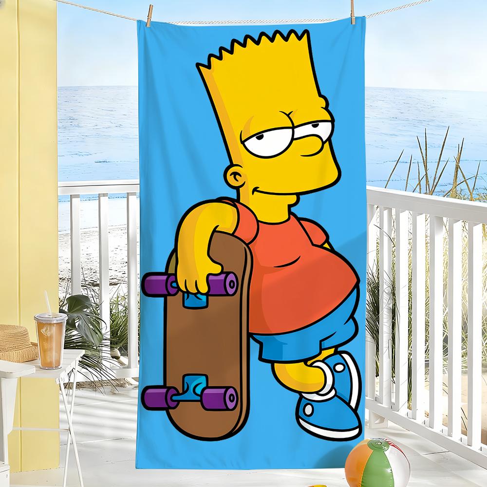 Cartoon Fun Cute Towel Soft Pool Gift For Travel Gym Shower Camping Quick Dry Sports The S-Simpsons-S Large Beach Towels