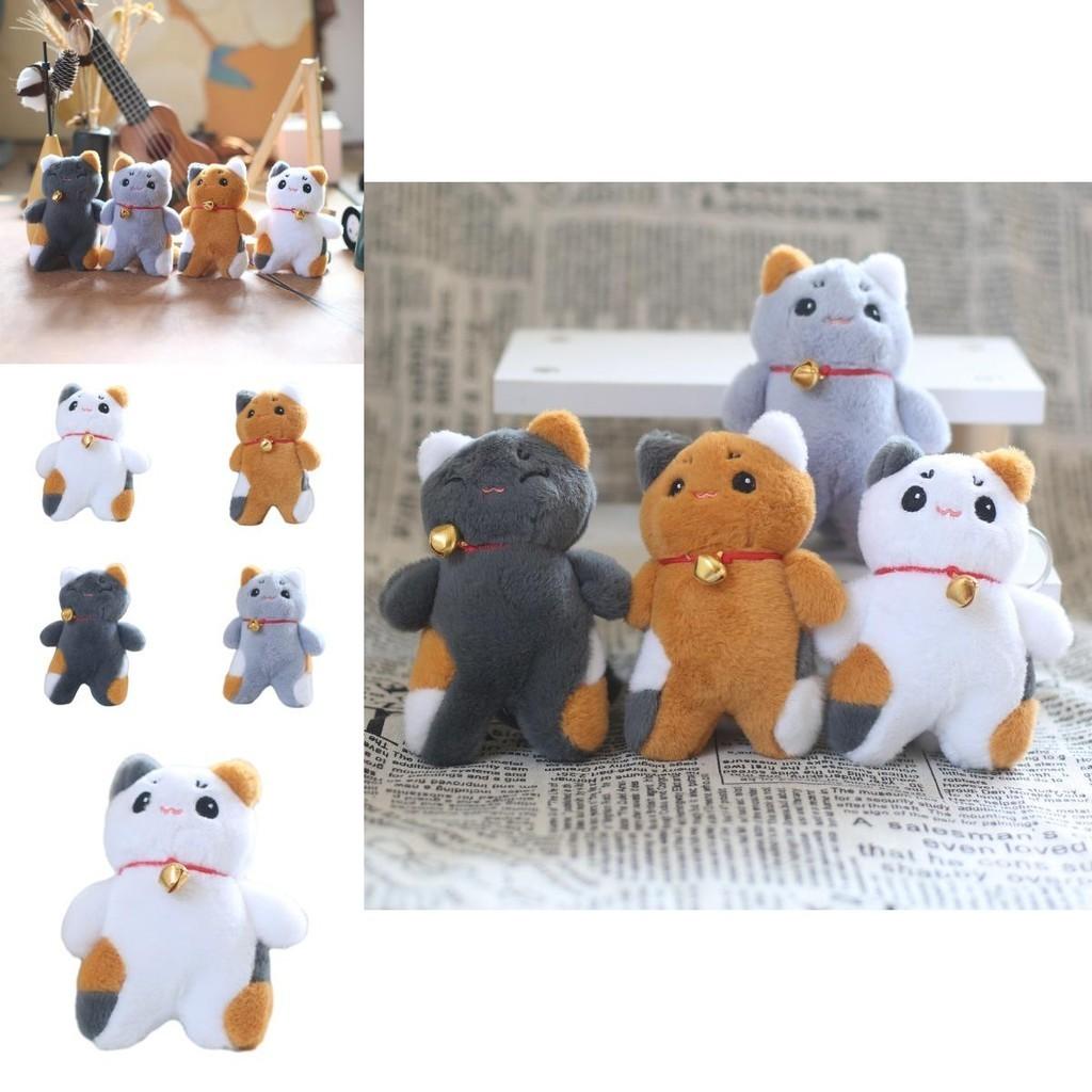 Chaveiro Adorável de Pelúcia de Gato Fofo Pelúcia Curta Cores Variadas