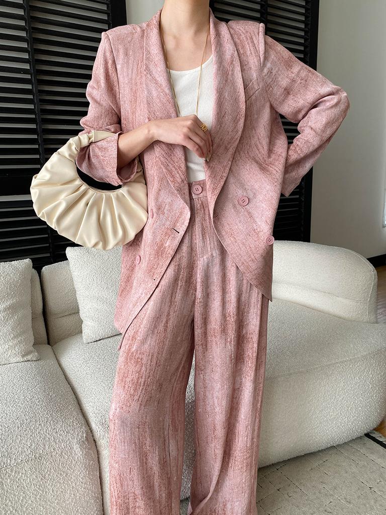 Sijan Early Spring New Arrivals Linen Blend High Intelligence Old Money Drip Suit Jacket Wide Leg Pants Set Sn
