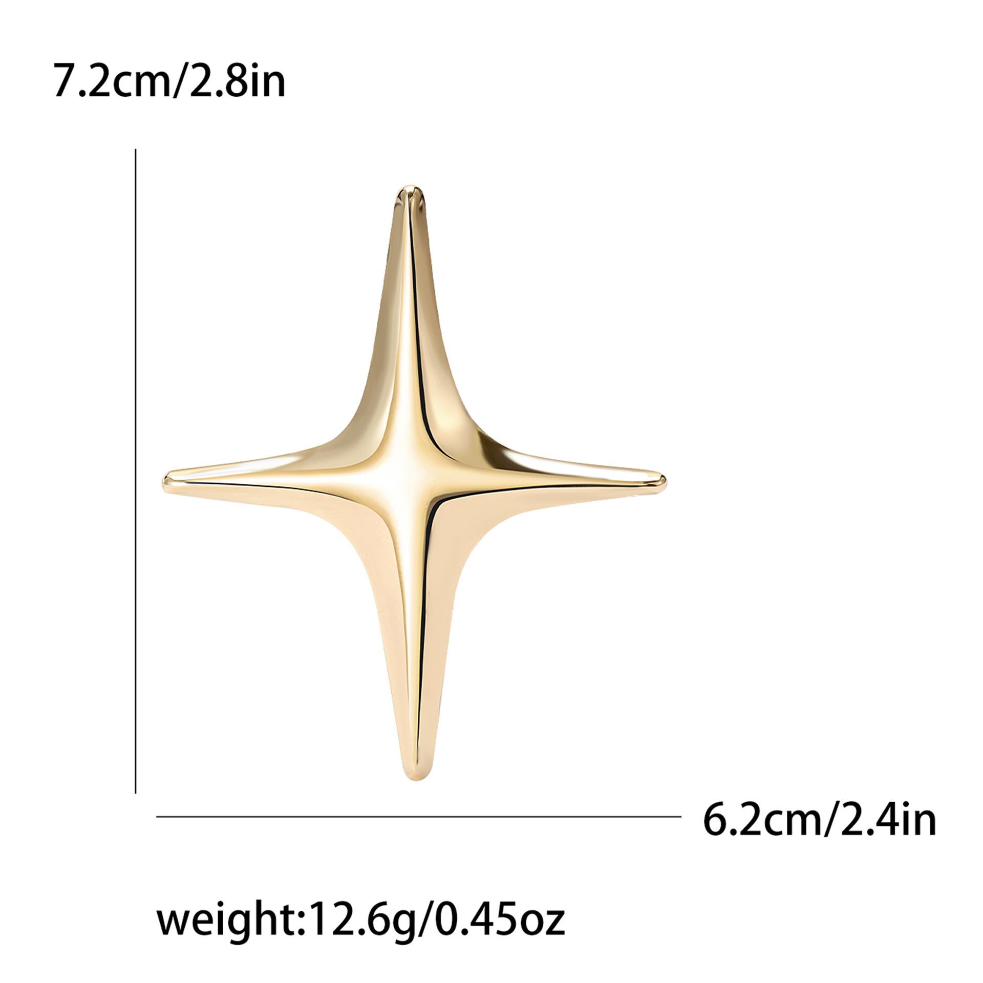 

Модная ретро-брошь в виде креста и звезды, простая нишевая четырехконечная звезда, булавка, женская одежда, аксессуары, корсаж