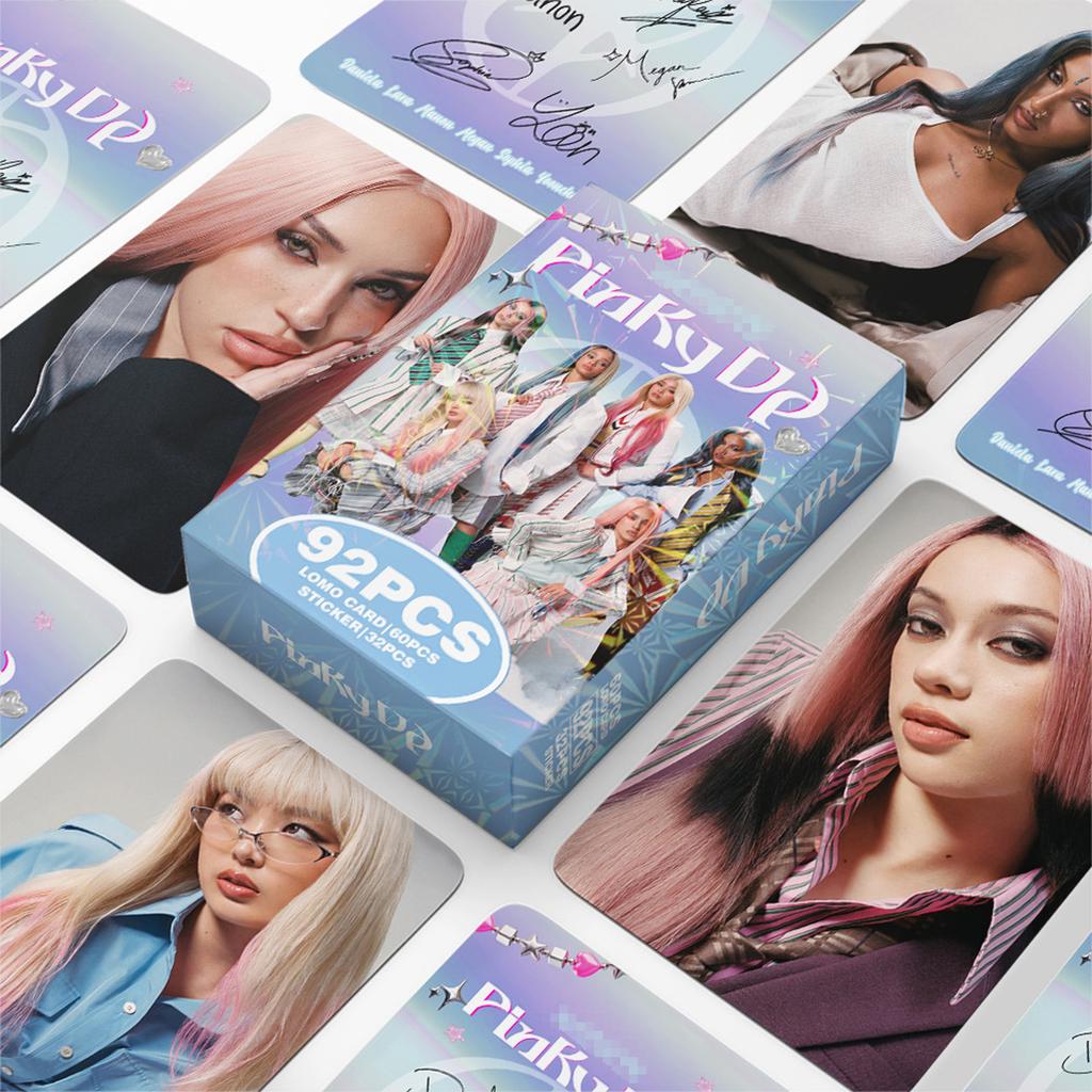 KATSEYE Pinky Up Album Photocard Set 92 Pieces LOMO Style Collectible Cards Featuring Multiple Designs and Group Images for Fans and Collectors