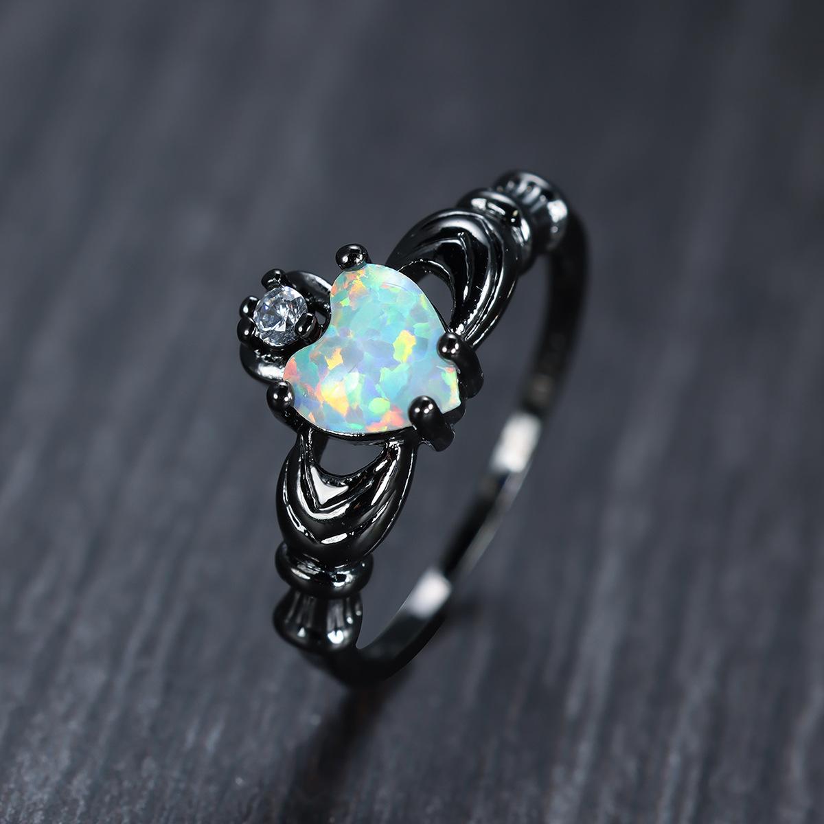

Light Luxury Style Diamond Inlaid Blue Cross Ring Versatile Ring No. 6