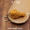 Lustiger gebratener Hühnerbein-Hühnerflügel-Schlüsselanhänger, kreativer Mini-Simulations-Lebensmittel-Anhänger mit Schlüsselring für Handtaschen-Geldbeutel-Zubehör