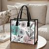 Women Casual Large Tote Bag Fashion Aesthetic Floral Print Shoulder Bag for Daily Use