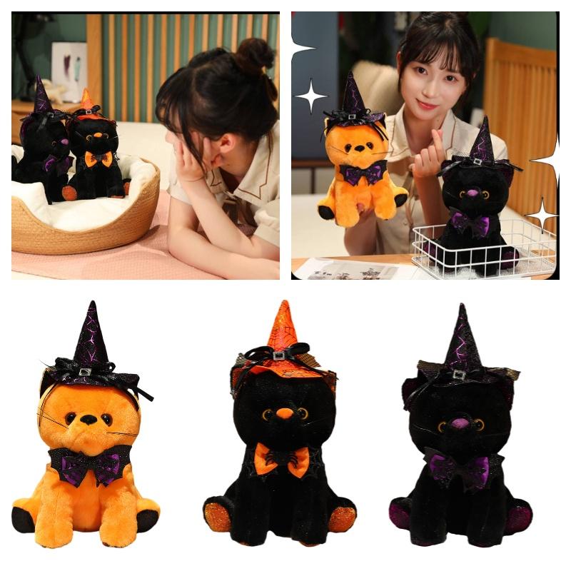 Halloween Ghost Black Cat Party Decoration Plush Toy Kids Stuffed Animal Prop Cat Doll