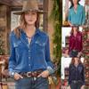 2026 New Velvet Shirt for Women, Retro Loose Fit Long Sleeve Blouse with Utility Style for Casual Wear