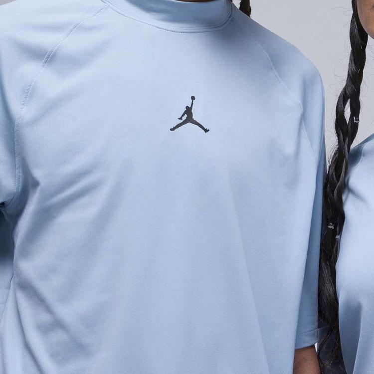 Jordan Solid Color Logo Sun Protection Quick Dry Golf Short Sleeve Raglan T-Shirt Unisex Tops Blue Gray FD1400-436