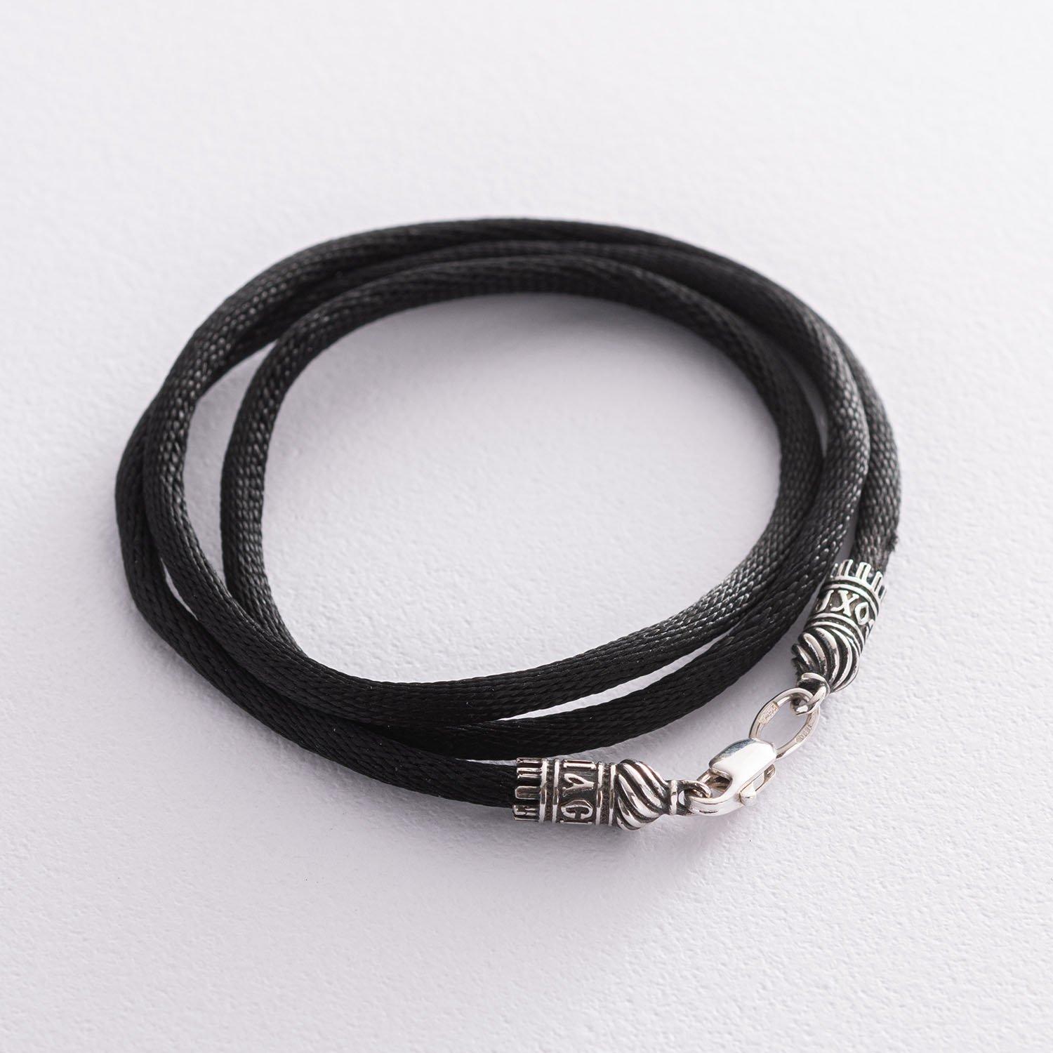 

Шовковий шнурок Врятуй і збережи зі срібною застібкою (3мм) Oniks 40 срібний