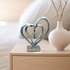 Double Love Heart Figurine Twisted Heart Shaped Resin Statue Sculpture Home Office Bookshelf Desktop Decoration Ornament