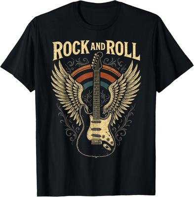 Rock and Roll Gitarrenflügel Retro Vintage Rockmusik-Liebhaber T-Shirt