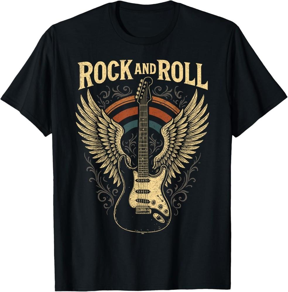 

Футболка для любителей рок-н-ролла с крыльями и ретро-винтажным дизайном 4XL