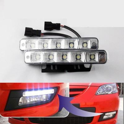 2 יח'\חבילה 10W 12V 5 LED גבוהה מוארת LED ליום אור DRL אור ערפל DRL