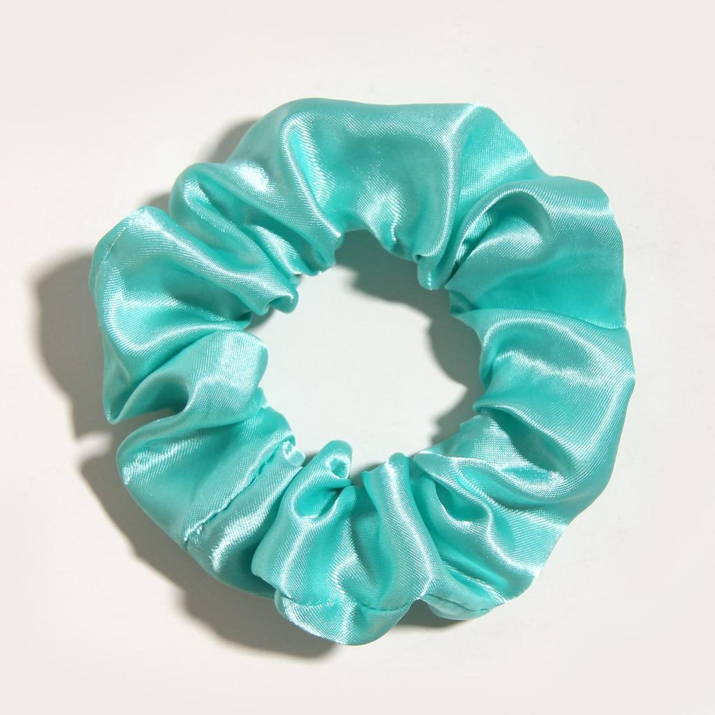 Shiny Satin Solid Color Hair Scrunchie: Korean Style Elastic Fashion Headwear Accessory.