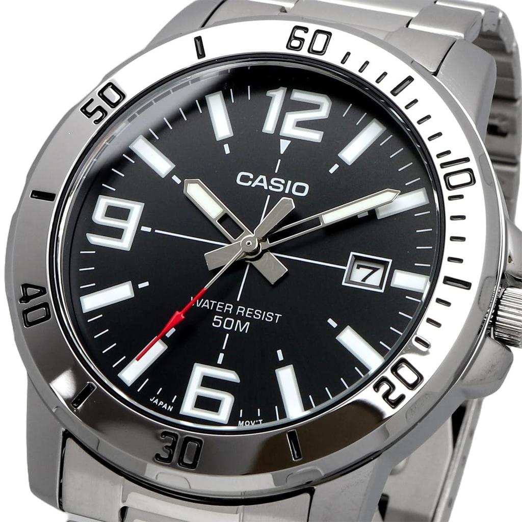 Casio Standard Analog Quartz Watch with Metal International Model Men's MTP-VD01D-1BV Band, Black, [Used]
